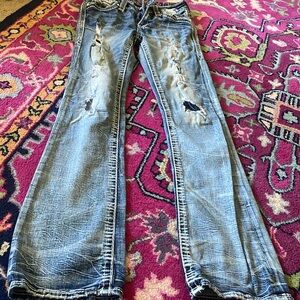 Rock Revival distressed boot cut jeans size 27